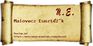 Malovecz Euszták névjegykártya